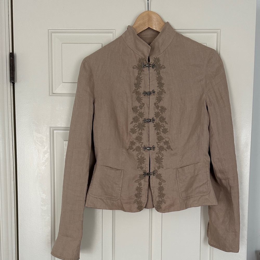 Tahari Brown Embroidered Women's Blazer